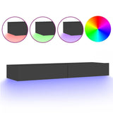 NNEVL TV Cabinet with LED Lights Grey 120x35x15.5 cm