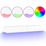 NNEVL TV Cabinet with LED Lights High Gloss White 120x35x15.5 cm