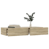 NNEVL TV Cabinet with LED Lights Sonoma Oak 90x35x15.5 cm