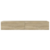 NNEVL TV Cabinet with LED Lights Sonoma Oak 90x35x15.5 cm