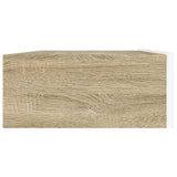 NNEVL TV Cabinet with LED Lights White and Sonoma Oak 90x35x15.5 cm
