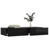 NNEVL TV Cabinet with LED Lights High Gloss Black 90x35x15.5 cm