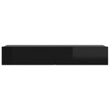 NNEVL TV Cabinet with LED Lights High Gloss Black 90x35x15.5 cm