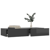 NNEVL TV Cabinet with LED Lights High Gloss Grey 90x35x15.5 cm