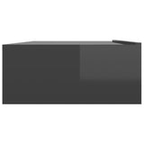 NNEVL TV Cabinet with LED Lights High Gloss Grey 90x35x15.5 cm