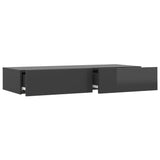 NNEVL TV Cabinet with LED Lights High Gloss Grey 90x35x15.5 cm