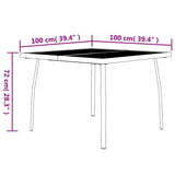 NNEVL Garden Table Anthracite 100x100x72 cm Steel Mesh