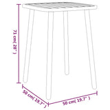 NNEVL Garden Table Anthracite 50x50x71 cm Steel
