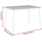 NNEVL Garden Table Anthracite 110x80x71 cm Steel