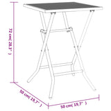 NNEVL Folding Garden Table Anthracite 50x50x72 cm Steel Mesh