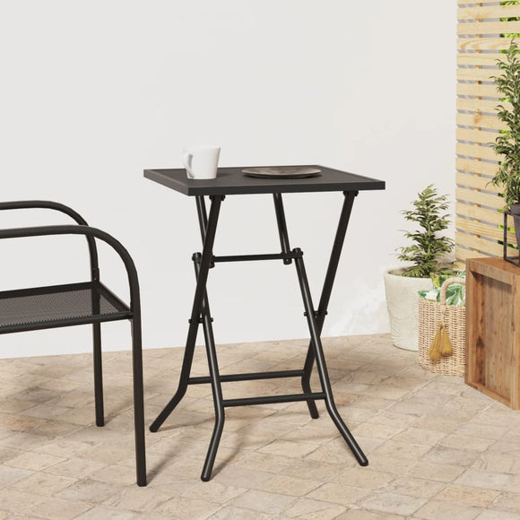 NNEVL Folding Garden Table Anthracite 50x50x72 cm Steel Mesh