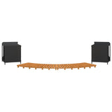 NNEVL Hot Tub Surround Black Poly Rattan and Solid Wood Acacia