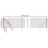 NNEVL Wire Mesh Fence Green 1.1x10 m Galvanised Steel