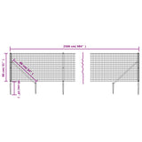 NNEVL Wire Mesh Fence with Spike Anchors Green 0.8x25 m