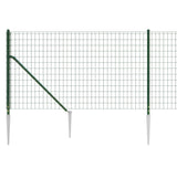NNEVL Wire Mesh Fence with Spike Anchors Green 1.1x25 m