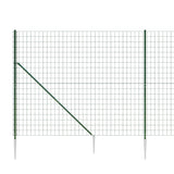 NNEVL Wire Mesh Fence with Spike Anchors Green 1.6x25 m