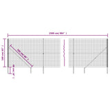 NNEVL Wire Mesh Fence with Spike Anchors Green 1.6x25 m