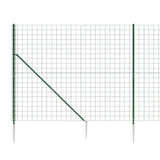 NNEVL Wire Mesh Fence with Spike Anchors Green 1.4x25 m