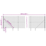 NNEVL Wire Mesh Fence with Spike Anchors Green 1.4x25 m