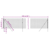 NNEVL Wire Mesh Fence Anthracite 0.8x25 m Galvanised Steel