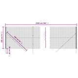 NNEVL Wire Mesh Fence Anthracite 1.8x25 m Galvanised Steel