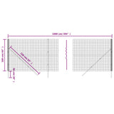 NNEVL Wire Mesh Fence Anthracite 1.6x10 m Galvanised Steel
