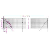 NNEVL Wire Mesh Fence Anthracite 1.1x25 m Galvanised Steel