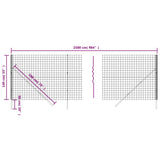 NNEVL Wire Mesh Fence Anthracite 1.4x25 m Galvanised Steel