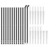 NNEVL Wire Mesh Fence with Spike Anchors Anthracite 1x25 m