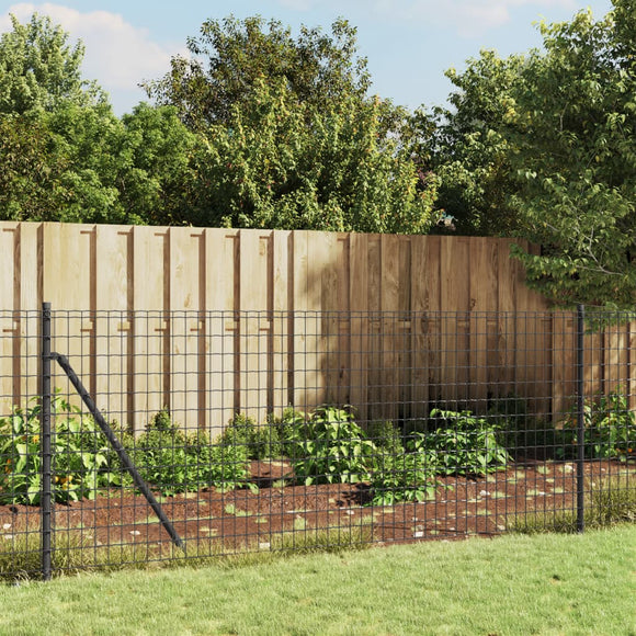 NNEVL Wire Mesh Fence with Spike Anchors Anthracite 1x25 m