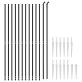 NNEVL Wire Mesh Fence with Spike Anchors Anthracite 1.6x25 m