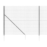 NNEVL Wire Mesh Fence with Spike Anchors Anthracite 1.6x25 m