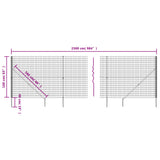 NNEVL Wire Mesh Fence with Spike Anchors Anthracite 1.6x25 m