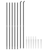 NNEVL Wire Mesh Fence with Spike Anchors Anthracite 1.6x10 m