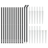 NNEVL Wire Mesh Fence with Spike Anchors Anthracite 0.8x25 m