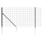 NNEVL Wire Mesh Fence with Spike Anchors Anthracite 0.8x25 m
