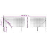 NNEVL Wire Mesh Fence with Spike Anchors Anthracite 0.8x25 m