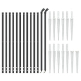 NNEVL Wire Mesh Fence with Spike Anchors Anthracite 1.1x25 m