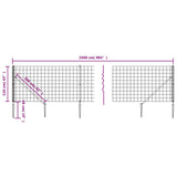 NNEVL Wire Mesh Fence with Spike Anchors Anthracite 1.1x25 m