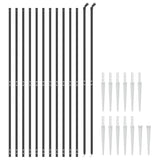 NNEVL Wire Mesh Fence with Spike Anchors Anthracite 1.4x25 m