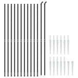 NNEVL Wire Mesh Fence with Spike Anchors Anthracite 1.8x25 m