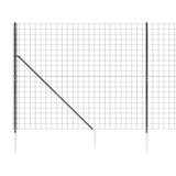 NNEVL Wire Mesh Fence with Spike Anchors Anthracite 1.8x25 m