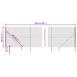 NNEVL Wire Mesh Fence with Spike Anchors Anthracite 1.8x25 m