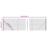 NNEVL Wire Mesh Fence with Flange Anthracite 1.6x25 m