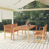 NNEVL 3 Piece Garden Dining Set Solid Wood Teak