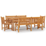 NNEVL 5 Piece Garden Dining Set Solid Wood Teak