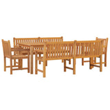 NNEVL 5 Piece Garden Dining Set Solid Wood Teak
