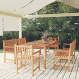 NNEVL 5 Piece Garden Dining Set Solid Wood Teak