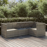 NNEVL 4 Piece Garden Lounge Set with Cushions Grey Poly Rattan