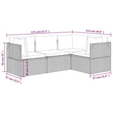 NNEVL 4 Piece Garden Lounge Set with Cushions Grey Poly Rattan
